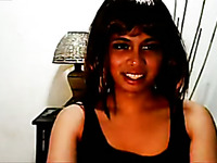 Exotic tranny enjoys jerking her dick off during a private show
