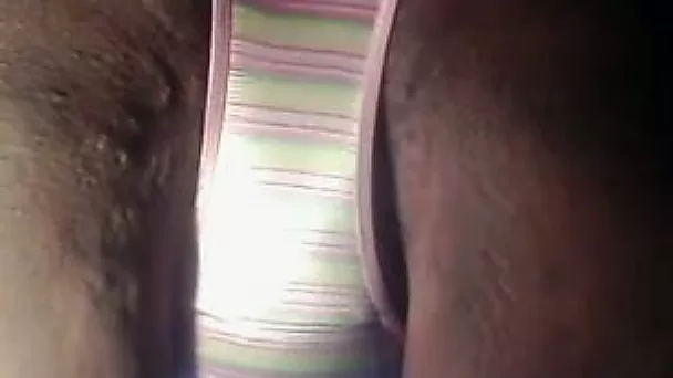 Playing with my thick pussy with my panties on and cumming