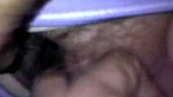 Tickling my sleeping girlfriend's tight hairy pussy in bed