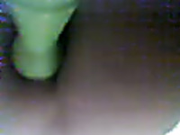 A nice green dildo slowly penetrating my asshole closeup