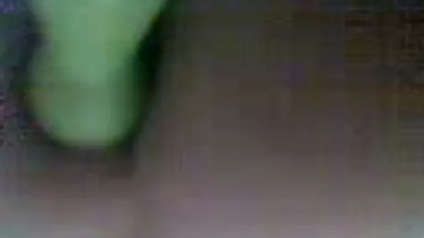 A nice green dildo slowly penetrating my asshole closeup