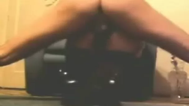 My blonde wife wearing fishnets gets her cunt banged from behind by me