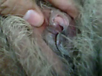 Old and nasty hairy pussy filmed on POV homemade video