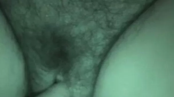 Hairy and fat pussy has been dildoed on night vision sex video