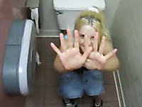 This filthy hooker doesn't mind peeing in front of a camera