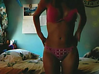 Fabulous blonde teen babe in her room wants to take off her bra