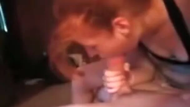 Cum-addicted redhead sucks her lover's dick like a true whore