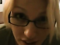 Four eyed blonde tranny is a huge fan of reverse cowgirl position