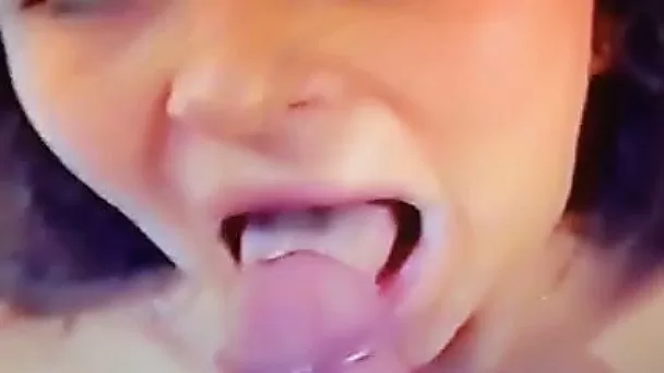 Her hot lips side on my big penis shaft up and down