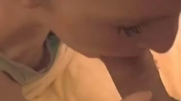 Cum craving girlfriend is giving me a blowjob on camera