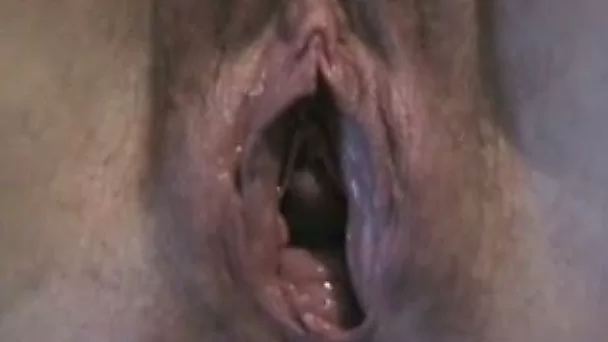 Giant ruined pussy of mine secretary looks like a dark hole