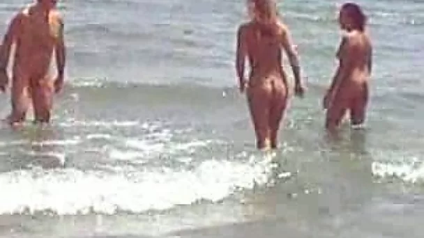 Spring break fun on the beach with my naked coeds