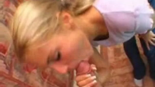 Neat busty blonde teen from college sucks and rides my thick pecker