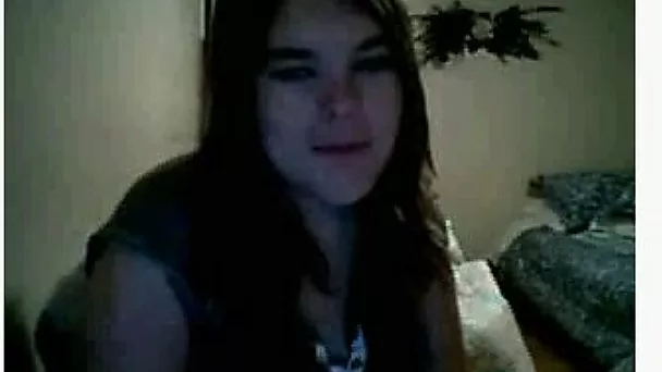 Pretty young brunette webcam whore tickles her pussy for my pleasure