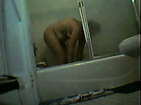Hidden cam video of my BBW roommate taking shower