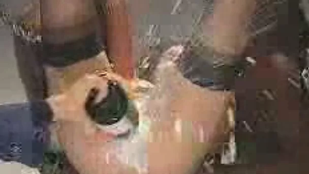 Nasty skinny prostitute asked me to fill her cunt with champagne