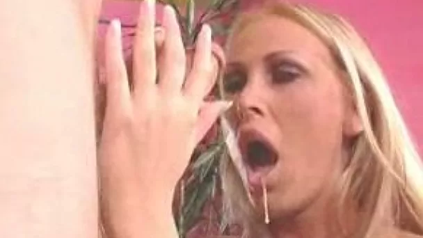Greedy blonde wife of my boss sucks and jerks me off with passion