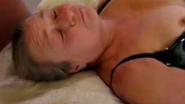 Facial for my old horny mother-in-law on first homemade video