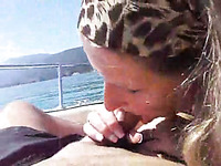 Lusty blonde tourist chick gives me head and handjob on boat ride