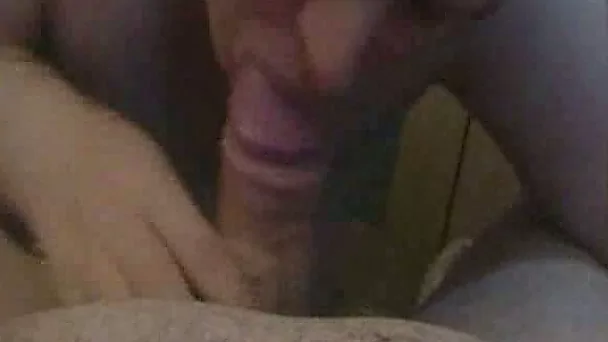 Cock voracious BBW wife blows me with joy on her face