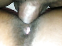 Fucking my black wife's pussy and covering her butt with jizz