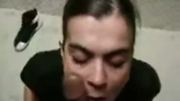 Just my submissive brunette girlfriend is thirsty for cum