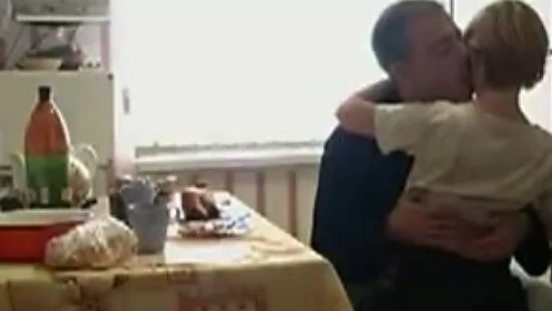 Blonde Russian harlot gets fucked by me in the kitchen