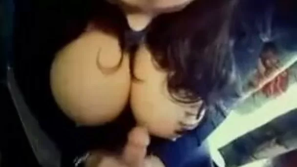 Stunning POV with my juggy GF titfucking my prick