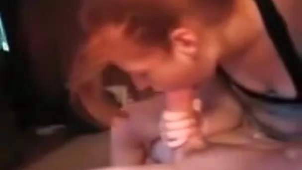 Good looking hussy shows off her cock sucking skills