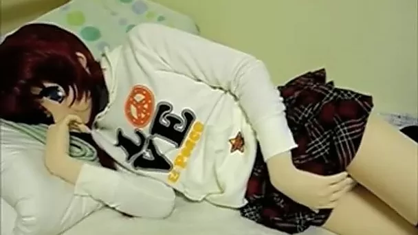 Asian hoe wearing a mask masturbates her pussy indoors