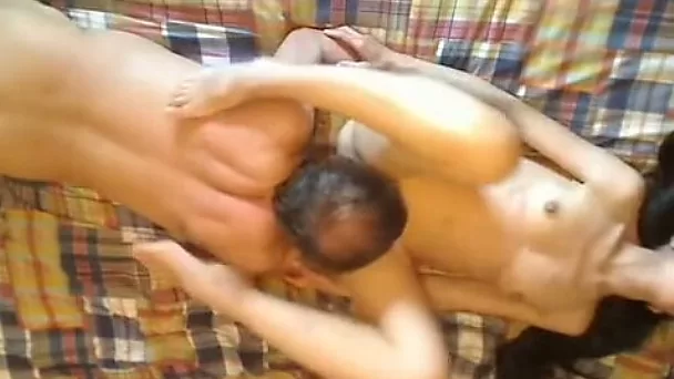 Long-haired girl gets her pussy slammed after oral sex in 69 pose