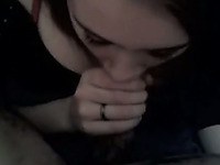 Slim French teen cannot stop sucking her BF's meat stick on camera