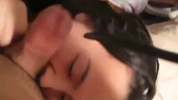 Kinky and hungry Asian bitch sucks her lover's shaft like a boss