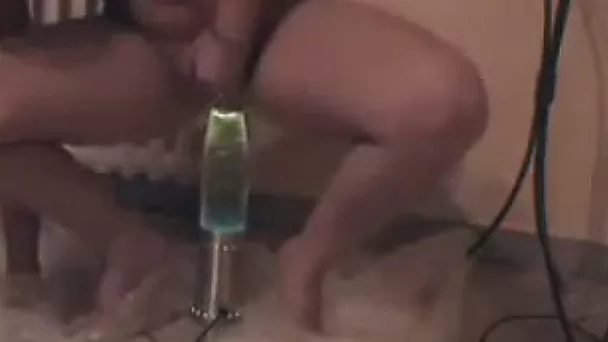 Homemade solo with a nasty girl using a lamp as a sex toy