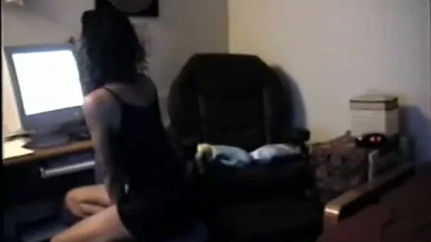 Ebony hottie enjoys jumping on a dude's cock in the living room