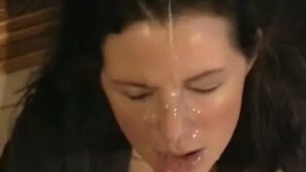 Milf German wife is thirsty for cum all over her face