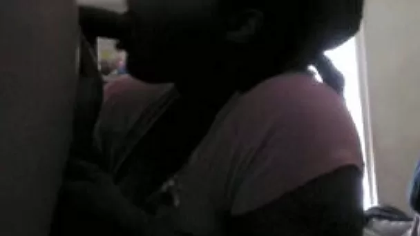 Hungry black housewife with soft big lips sucking my cock