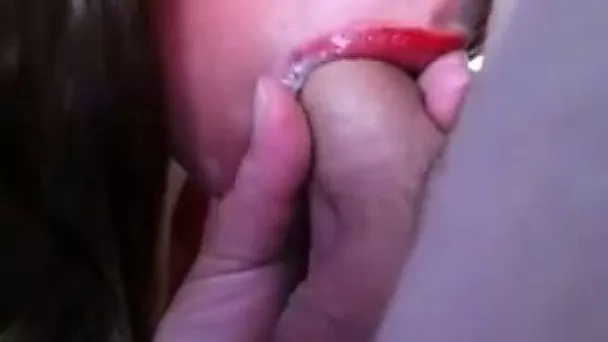 Homemade video with my sexy lover working on my shaft