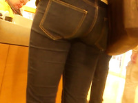 Compilation of hidden cam clips with chicks in tight jeans