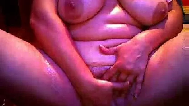 Fluffy busty BBW lady gives me masturbation solo on webcam