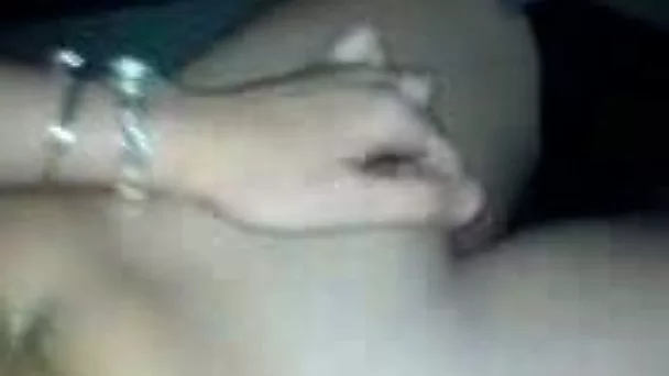 Drunk blonde girlfriend seductively rubs her bald pussy in front of me
