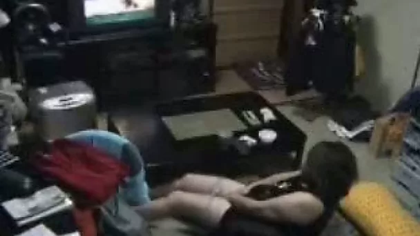 Mature chubby neighbor bitch watches porn and fingers her pussy