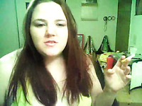 Horny brunette amateur chick smoking on webcam to seduce me