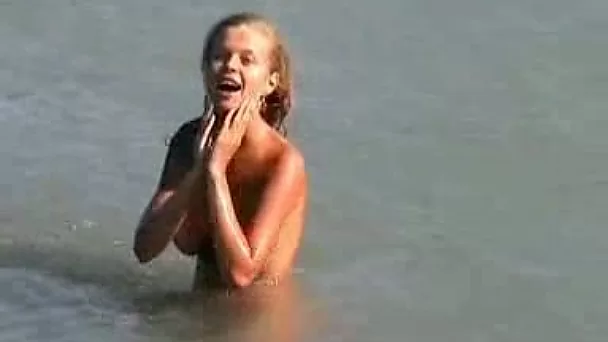 My beautiful European blonde GF on the beach all nude