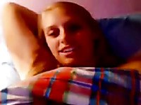Hot amateur blonde girl feels comfortable nude on webcam