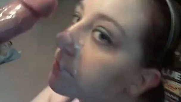 Teen whore wants to show off facial cumshot on webcam
