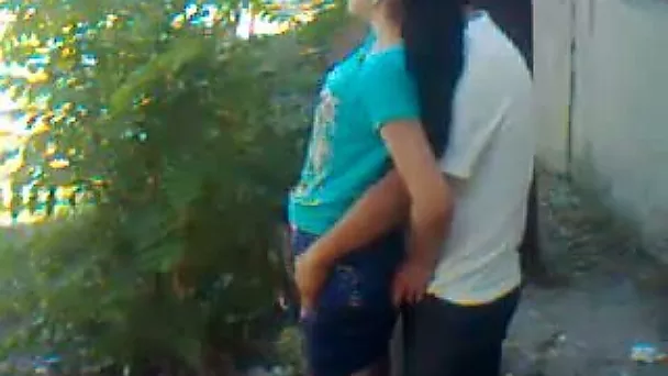 My Uzbek buddy fucks his GF's pussy from behind in the yard