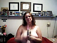 Filming myself naked playing with a dildo for my BBW fans
