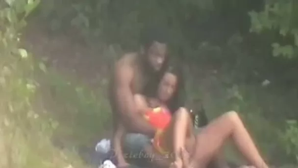 Just a sexy black man pleasing a young dark skin girl