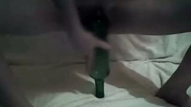 Destroying my pussy with a wine bottle homemade solo scene